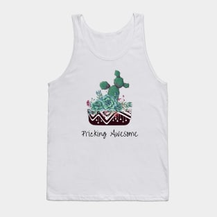 Pricking awesome. Cactus pun print Tank Top